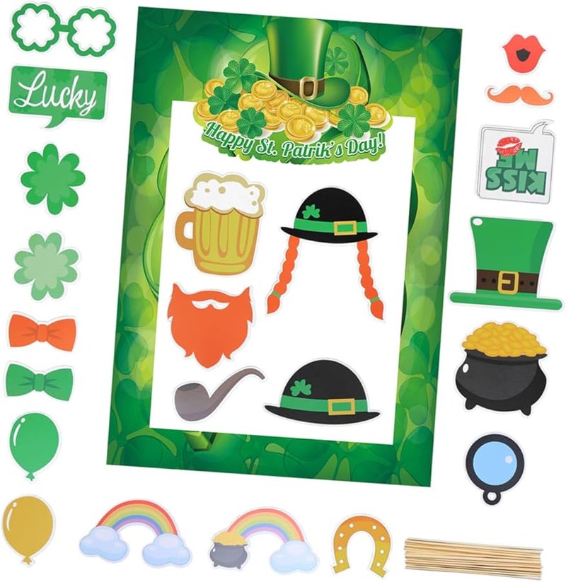 Saint Patricks Day Handheld Photo Props Set Fun Frame For Party Photography - Image 1